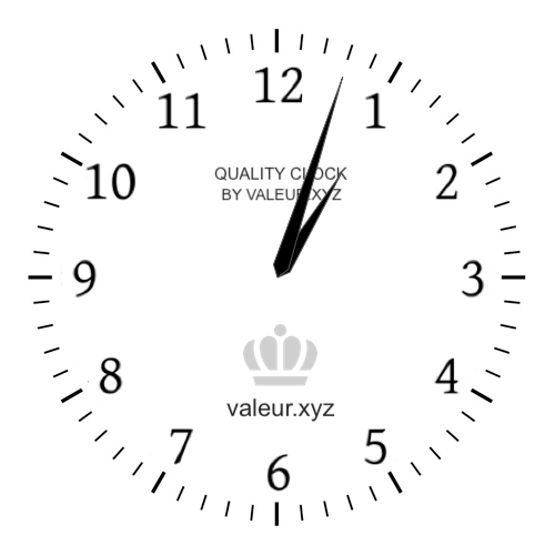 Analog clock showing the time 1:03 PM