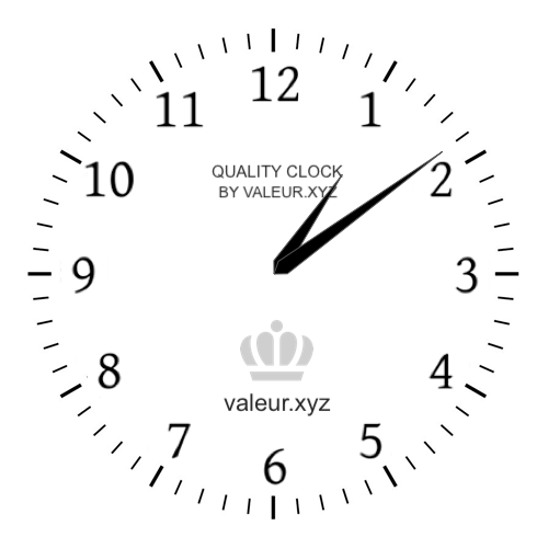 Analog clock showing the time 1:09 PM