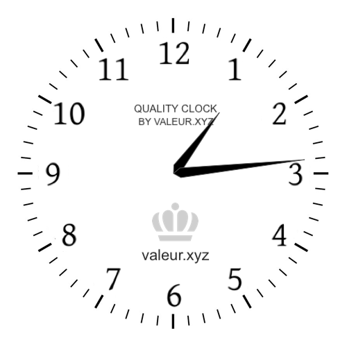 1:14 PM on an analog clock (One-fourteen PM) Analog clock showing the time 1:14 PM