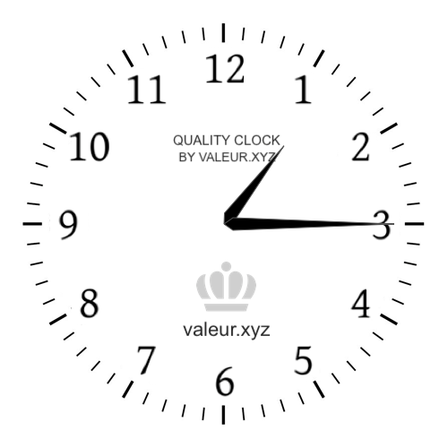 1:15 PM on an analog clock (One-fifteen PM) Analog clock showing the time 1:15 PM
