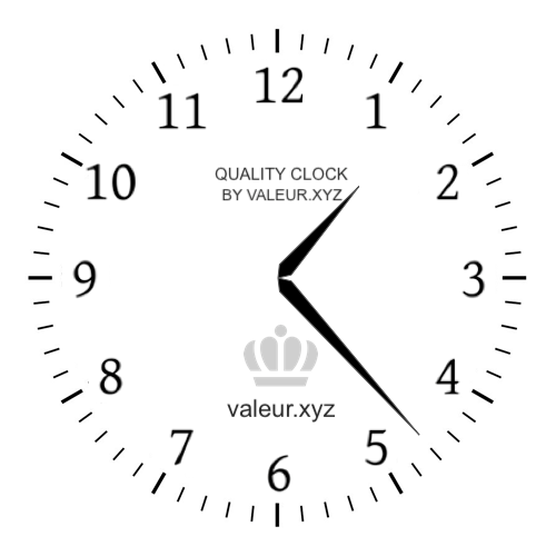 Analog clock showing the time 1:23 PM