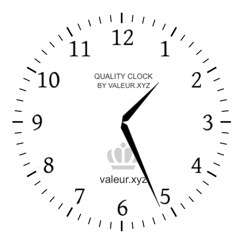 Analog clock showing the time 1:26 PM