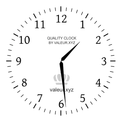 Analog clock showing the time 1:29 PM