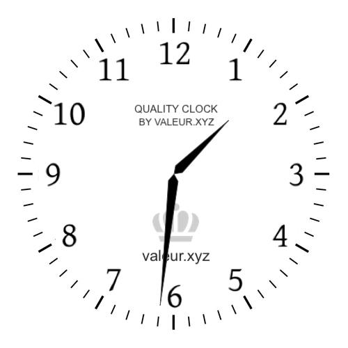 Analog clock showing the time 1:31 PM