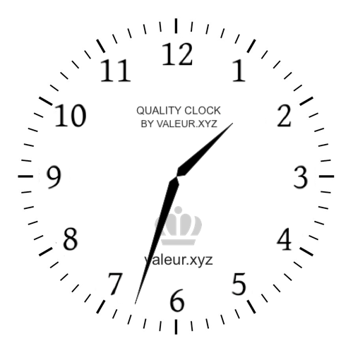 Analog clock showing the time 1:33 PM