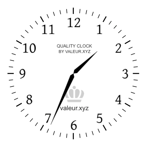 Analog clock showing the time 1:34 PM