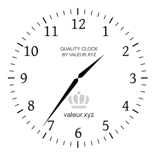 Analog clock showing the time 1:36 PM