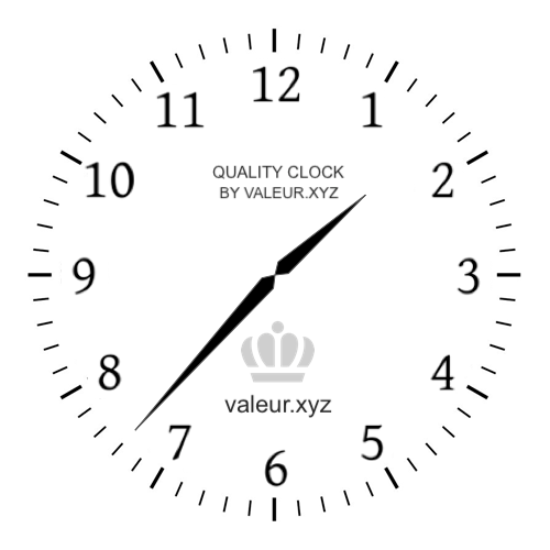 1:37 PM on an analog clock (One-thirty-seven PM) Analog clock showing the time 1:37 PM