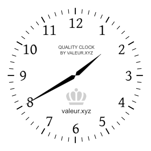 Analog clock showing the time 1:40 PM