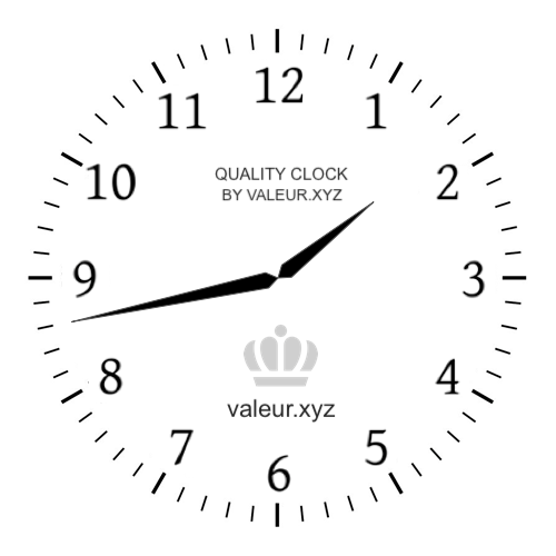 Analog clock showing the time 1:43 PM