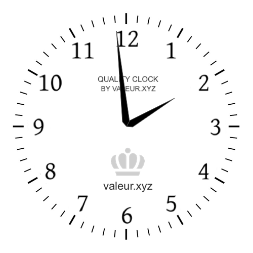 Analog clock showing the time 1:59 PM
