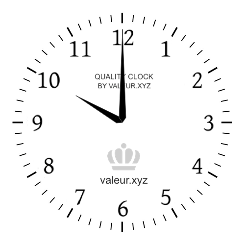 Analog clock showing the time 10 AM