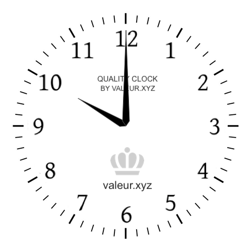 Analog clock showing the time 10 PM