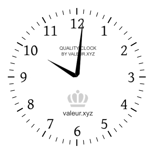 Analog clock showing the time 10:01 AM