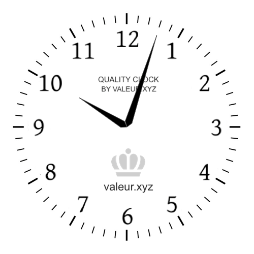 Analog clock showing the time 10:03 PM