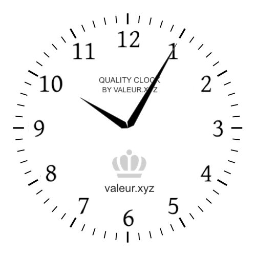10:05 PM on an analog clock (Ten-oh-five PM) Analog clock showing the time 10:05 PM