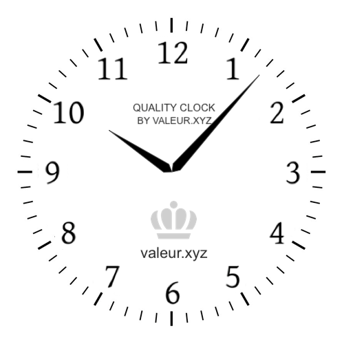 10:07 PM on an analog clock (Ten-oh-seven PM) Analog clock showing the time 10:07 PM