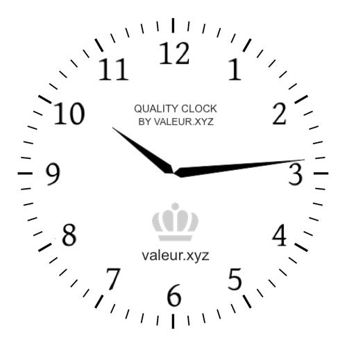 10:14 PM on an analog clock (Ten-fourteen PM) Analog clock showing the time 10:14 PM