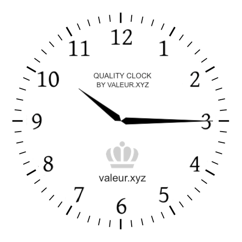 10:15 PM on an analog clock (Ten-fifteen PM) Analog clock showing the time 10:15 PM