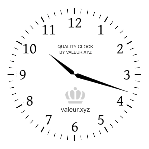 Analog clock showing the time 10:18 AM