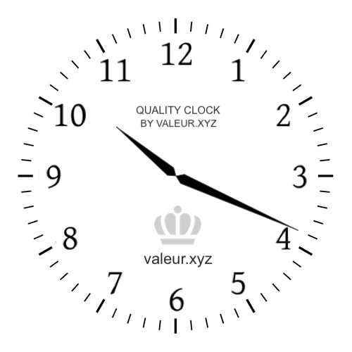 Analog clock showing the time 10:19 PM