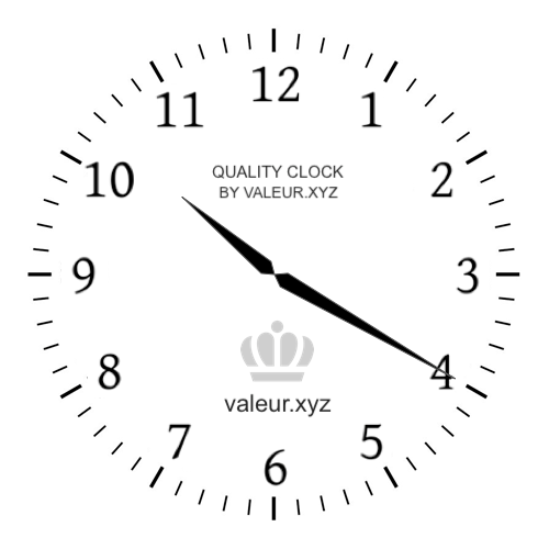 Analog clock showing the time 10:20 AM