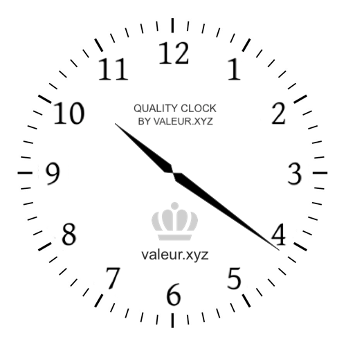 Analog clock showing the time 10:21 AM