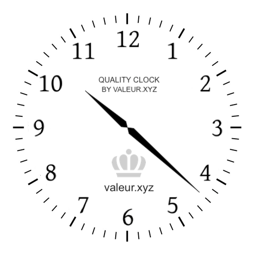 Analog clock showing the time 10:22 AM