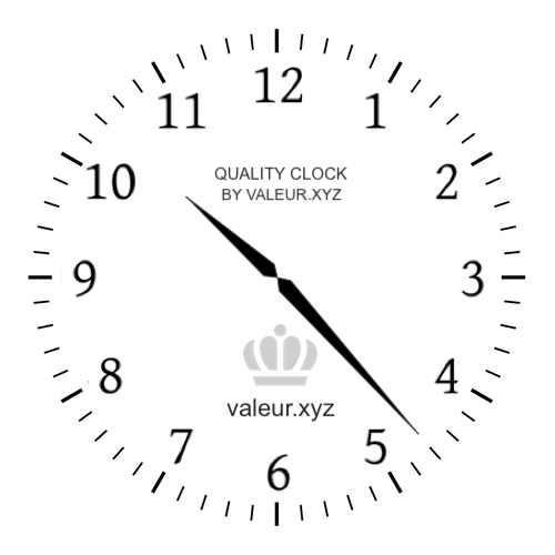 Analog clock showing the time 10:23 AM