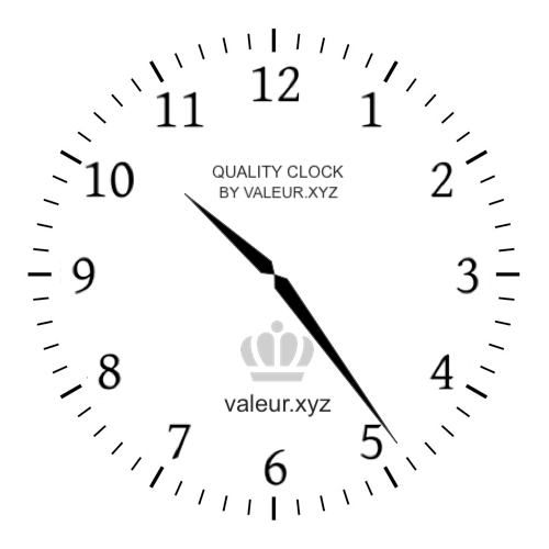 Analog clock showing the time 10:24 AM