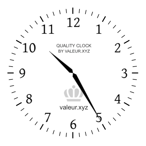 Analog clock showing the time 10:25 AM