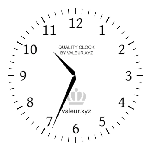 10:34 AM on an analog clock (Ten-thirty-four AM) Analog clock showing the time 10:34 AM