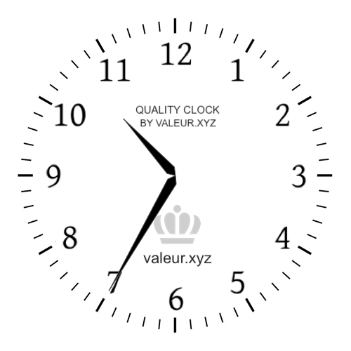 Analog clock showing the time 10:35 AM