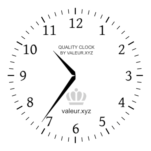 Analog clock showing the time 10:36 AM