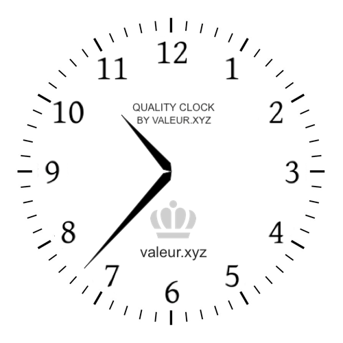 Analog clock showing the time 10:37 AM