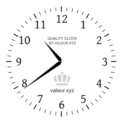 10:39 AM on an analog clock (Ten-thirty-nine AM) Analog clock showing the time 10:39 AM