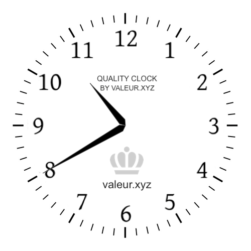 10:40 AM on an analog clock (Ten-forty AM) Analog clock showing the time 10:40 AM