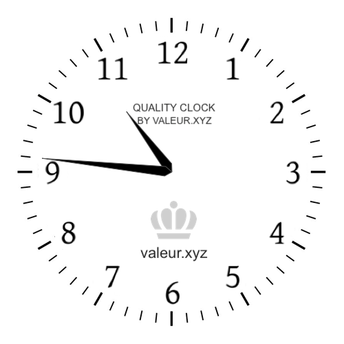 Analog clock showing the time 10:46 AM