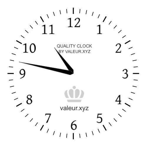 Analog clock showing the time 10:47 AM