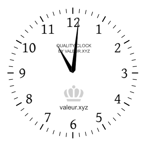 11:01 AM on an analog clock (Eleven-oh-one AM) Analog clock showing the time 11:01 AM