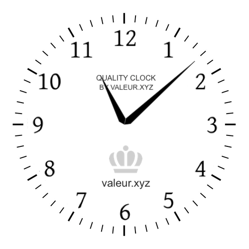 11:08 PM on an analog clock (Eleven-oh-eight PM) Analog clock showing the time 11:08 PM