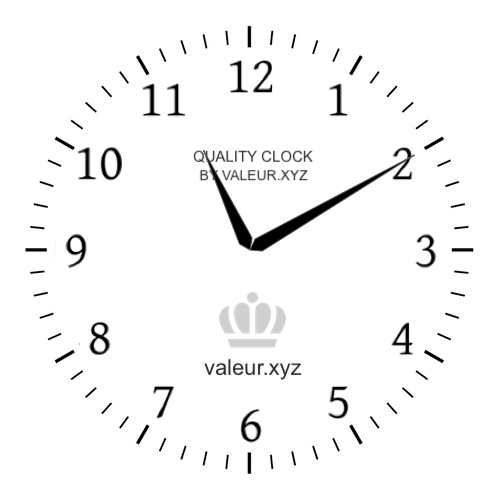 11:10 PM on an analog clock (Eleven-ten PM) Analog clock showing the time 11:10 PM