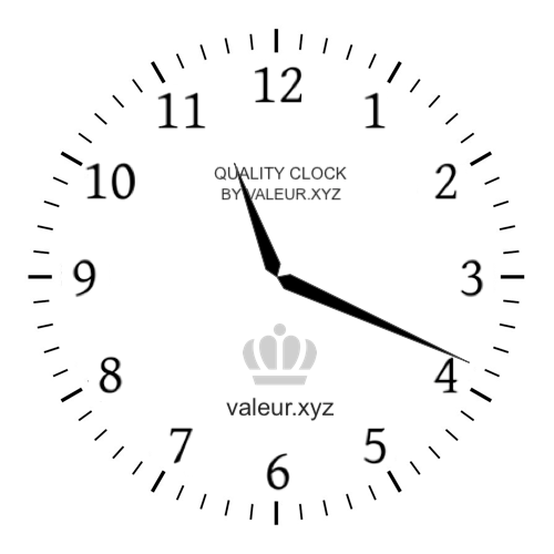 Analog clock showing the time 11:19 PM