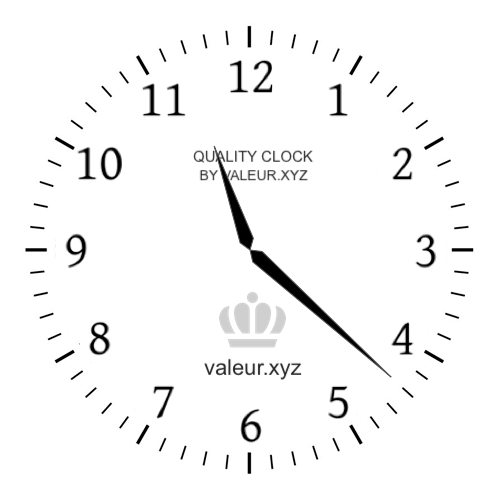 Analog clock showing the time 11:22 PM