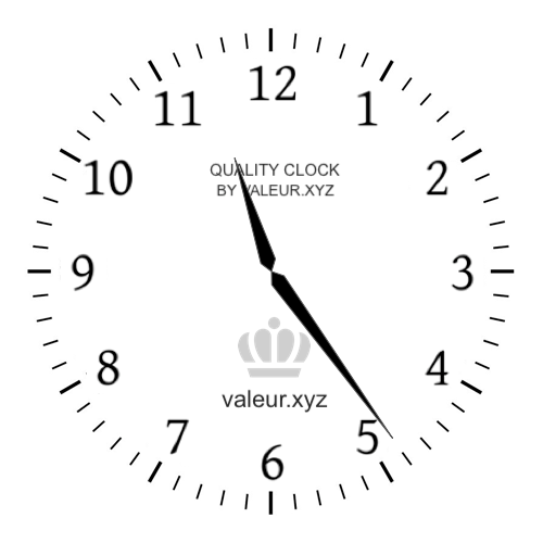 Analog clock showing the time 11:24 AM