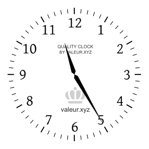 Analog clock showing the time 11:25 PM