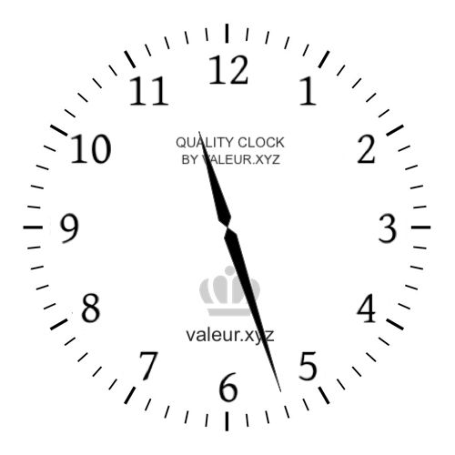 Analog clock showing the time 11:27 AM