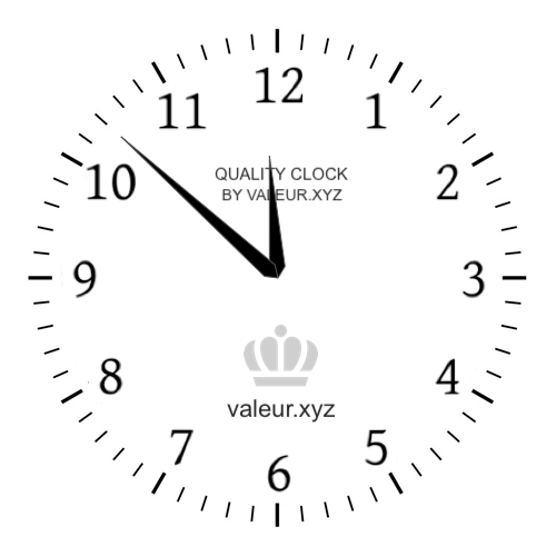 Analog clock showing the time 11:52 PM