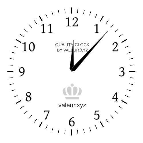 Analog clock showing the time 12:07 AM