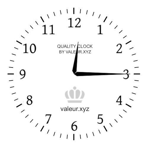 Analog clock showing the time 12:15 AM